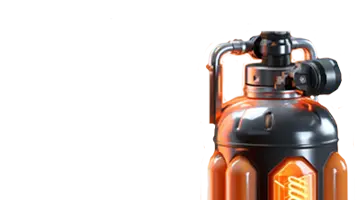 Изображение футуристической канистры с топливом, символизирующее энергию и усиление приветственного бонуса в АУФ онлайн-казино.